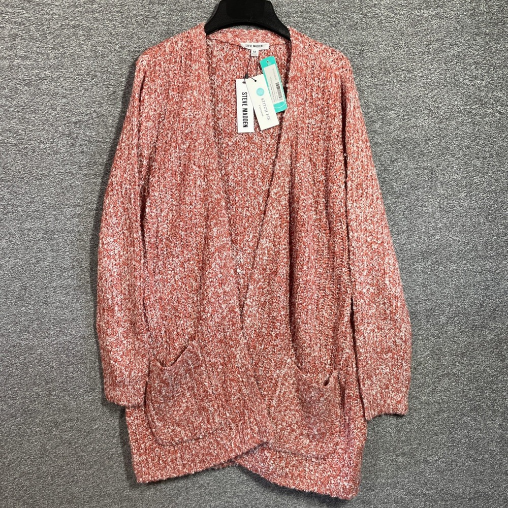 Steve Madden Odetta Open Pocket Cardigan Salmon Marled Knit Stitch Fix BI306531